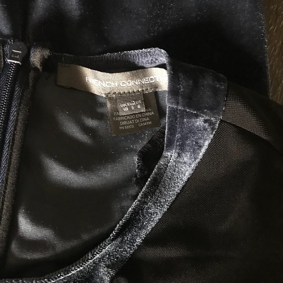 French Connection Viven Blue Velvet Dress 2 6 - Picture 5 of 8